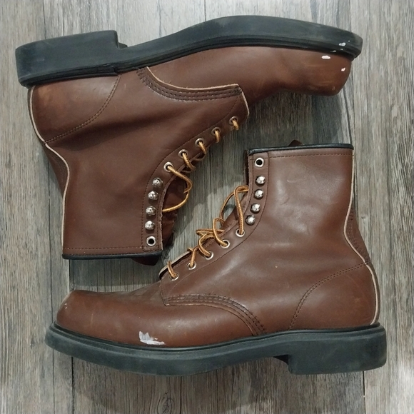 Red Wing Supersole Mens Steel Toe Work Boots Size 10.5 Brown Leather Boots